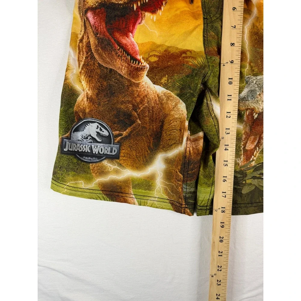 Jurassic World Swim Trunks Boys 14/16 Multicolor Excellent Dinosaur Graphic